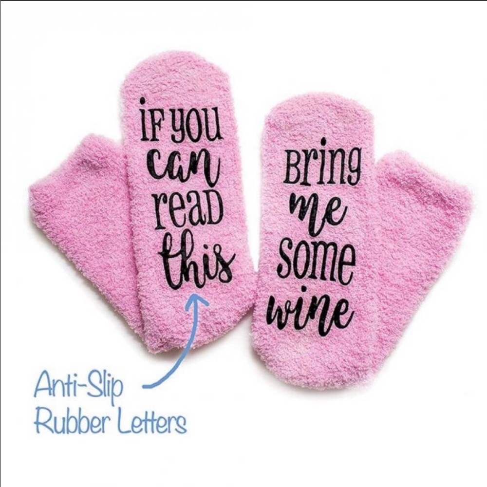 FUZZY WINE SOCKS IN A CUPCAKE BOX! - Picture 5 of 6